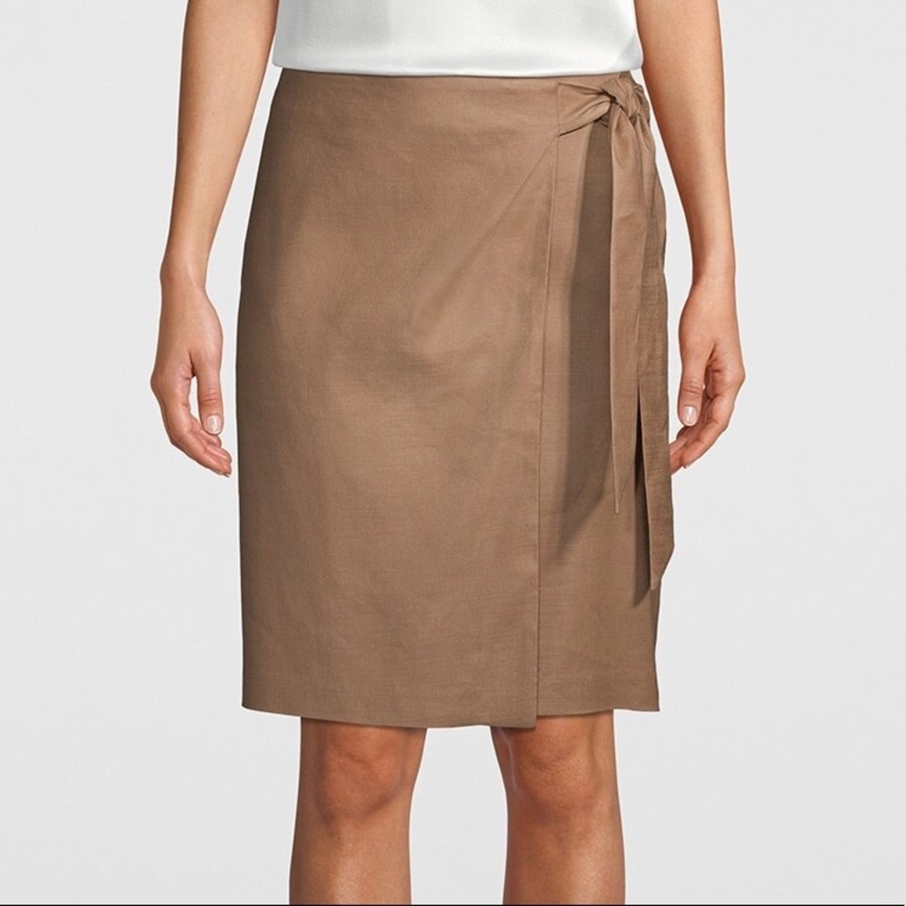 White House black market LINEN WRAP SKIRT